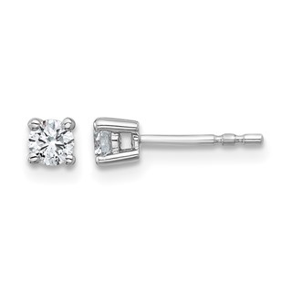 10k White Gold Round 4-Prong .33ct. Diamond Stud Earrings