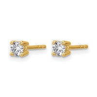 14K Yellow Gold 0.33 Carat Certified Lab Grown Diamond VS SI+ G+ Round Complete Four Prong Heavyweight Stud Earrings view 2