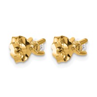 14K Yellow Gold 0.33 Carat Certified Lab Grown Diamond VS SI+ G+ Round Complete Four Prong Heavyweight Stud Earrings view 4