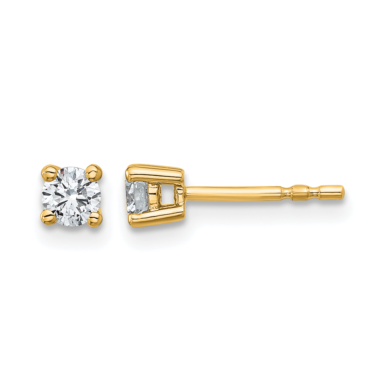 14k 1/3 carat Lab Grown Diamond VS+ F+ Round Complete Four Prong Heavyweight Stud Earrings (EM1006-033-LD)