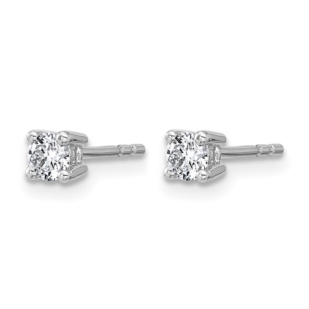 14k White Gold 3/8 ctw Lab Grown Diamond VS+ F+ Round 4 Prong Heavy Wt. Stud Earrings (EM1006-037-WLD)