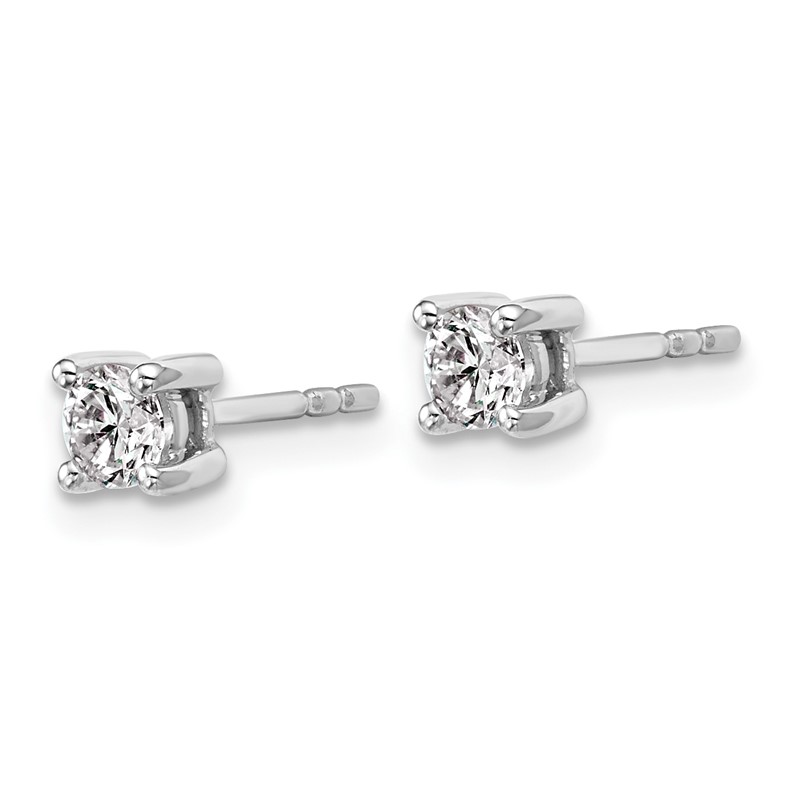 14k White Gold 3/8 ctw Lab Grown Diamond VS+ F+ Round 4 Prong Heavy Wt. Stud Earrings