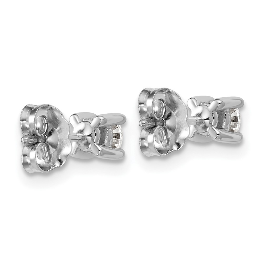 14k White Gold 3/8 ctw Lab Grown Diamond VS+ F+ Round 4 Prong Heavy Wt. Stud Earrings (EM1006-037-WLD)