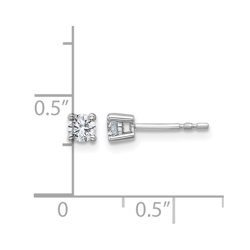14k White Gold 3/8 ctw Lab Grown Diamond VS+ F+ Round 4 Prong Heavy Wt. Stud Earrings (EM1006-037-WLD)