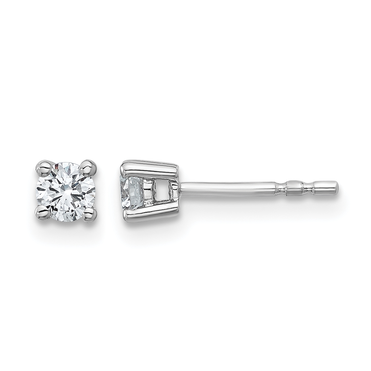 14k White Gold 3/8 ctw Lab Grown Diamond VS+ F+ Round 4 Prong Heavy Wt. Stud Earrings (EM1006-037-WLD)