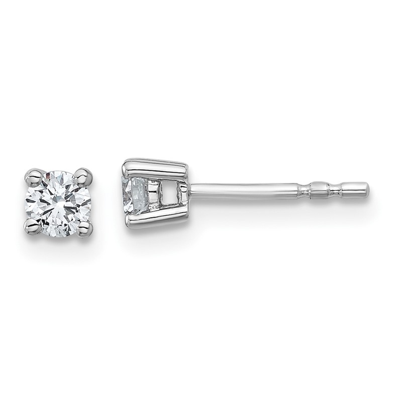 14k White Gold 3/8 ctw Lab Grown Diamond VS+ F+ Round 4 Prong Heavy Wt. Stud Earrings