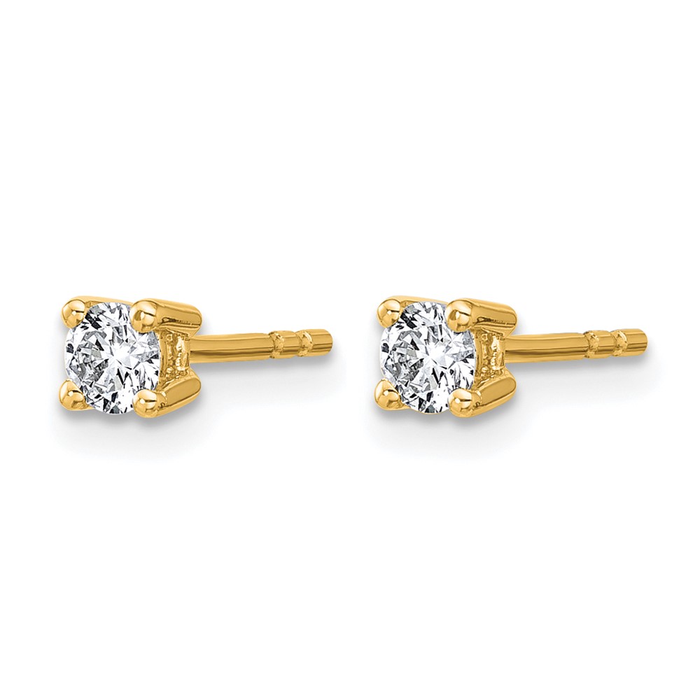 14k Yellow Gold 3/8 ctw Lab Grown Diamond VS+ F+ Round 4 Prong Heavy Wt. Stud Earrings (EM1006-037-LD)