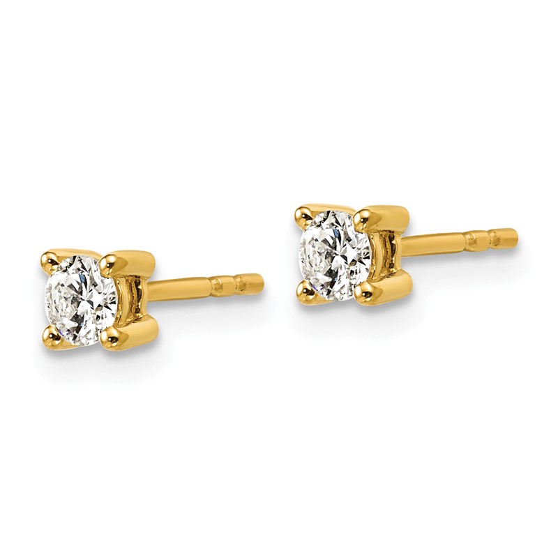 14k Yellow Gold 3/8 ctw Lab Grown Diamond VS/SI+ G+ Round 4 Prong Heavy Wt. Stud Earrings