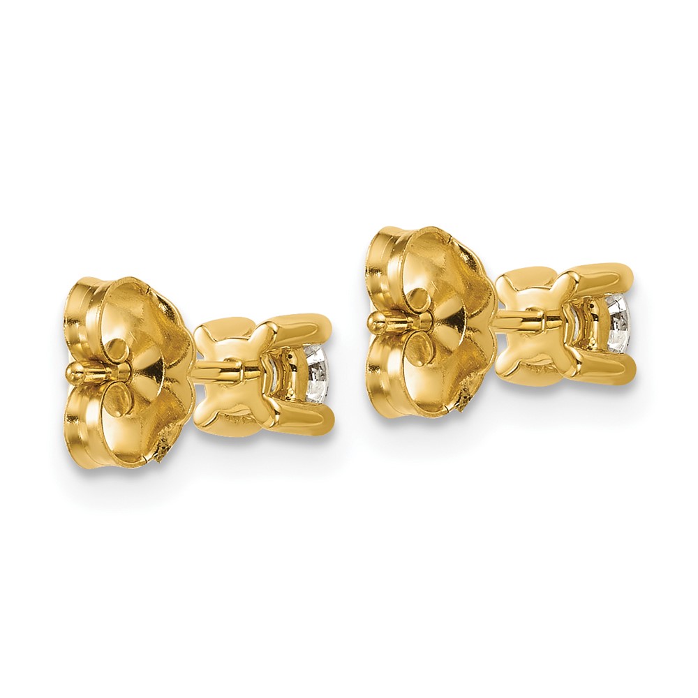 14k Yellow Gold 3/8 ctw Lab Grown Diamond VS+ F+ Round 4 Prong Heavy Wt. Stud Earrings (EM1006-037-LD)