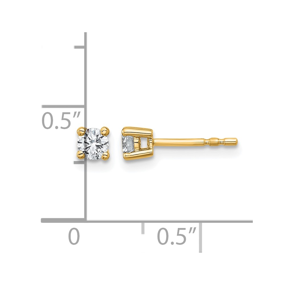 14k Yellow Gold 3/8 ctw Lab Grown Diamond VS+ F+ Round 4 Prong Heavy Wt. Stud Earrings (EM1006-037-LD)