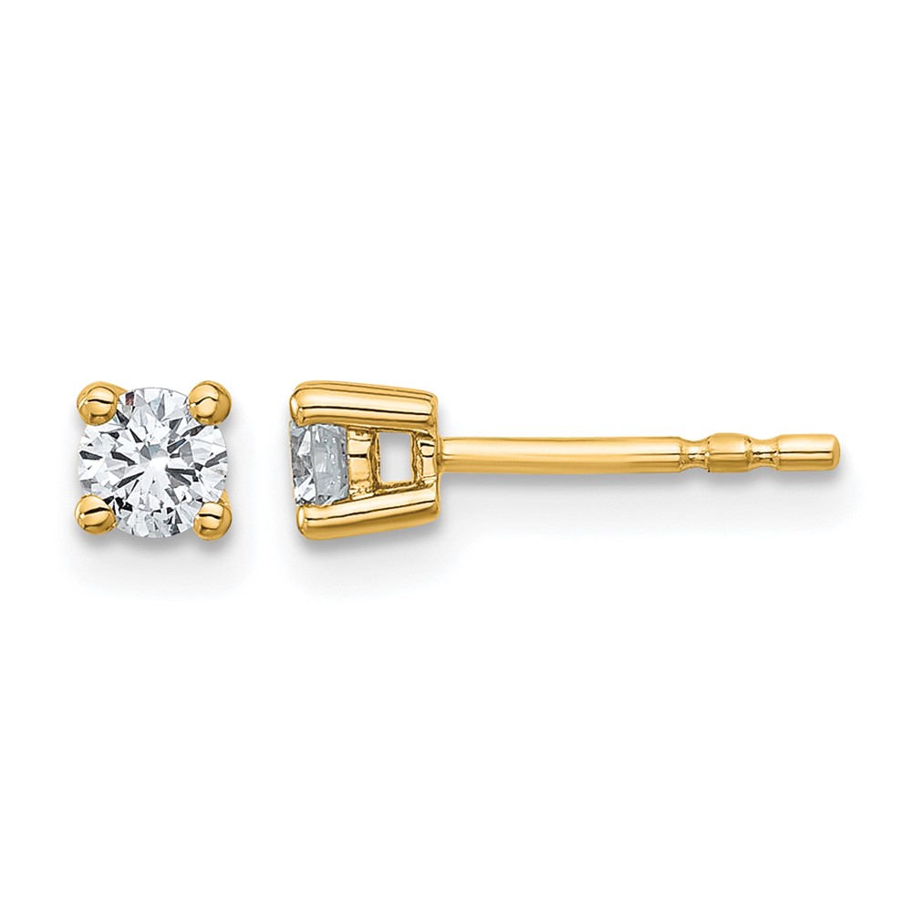 14k Yellow Gold 3/8 ctw Lab Grown Diamond VS+ F+ Round 4 Prong Heavy Wt. Stud Earrings (EM1006-037-LD)