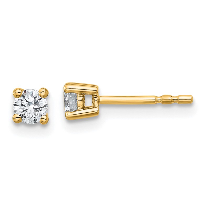 14k Yellow Gold 3/8 ctw Lab Grown Diamond VS/SI+ G+ Round 4 Prong Heavy Wt. Stud Earrings