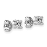 18K White Gold 0.50 Carat Lab Grown Diamond VS+ F+ Round Complete Four Prong Stud Earrings view 3
