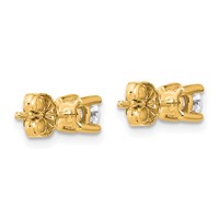 18K Yellow Gold 0.50 Carat Lab Grown Diamond VS+ F+ Round Complete Four Prong Stud Earrings view 3