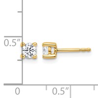 18K Yellow Gold 0.50 Carat Lab Grown Diamond VS+ F+ Round Complete Four Prong Stud Earrings view 4