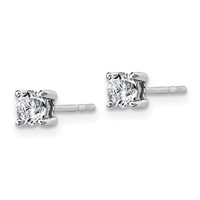 Platinum 0.50 Carat Lab Grown Diamond VS+ F+ Round Complete Four Prong Stud Earrings view 2
