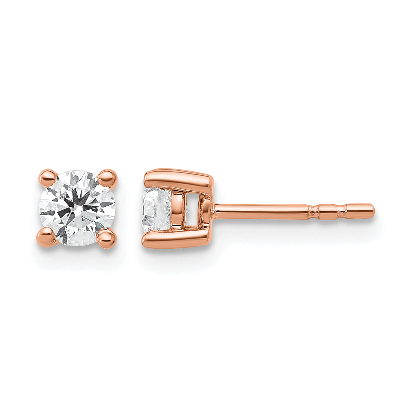 Rose 1/2 ctw Lab Grown Diamond VS/SI+ G+ Round 4 Prong Heavy Wt. Stud Earrings (EM1006-050-RLG)