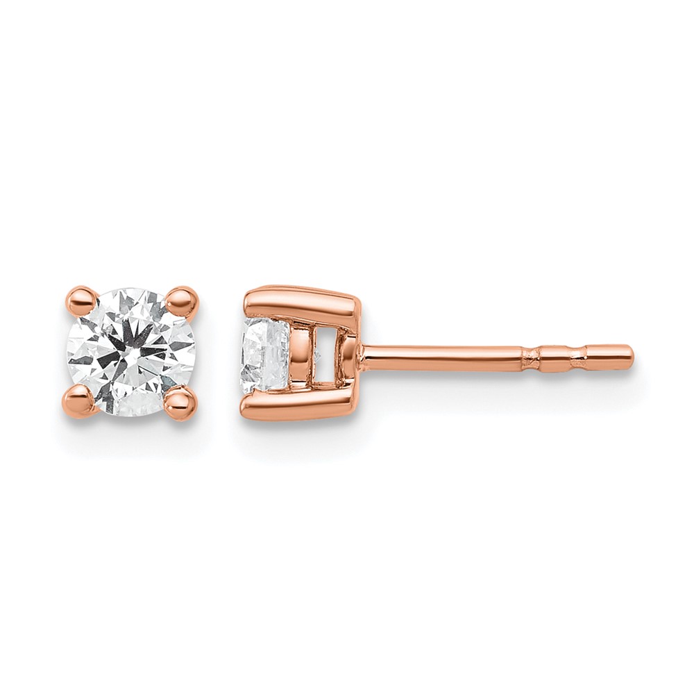 Rose 1/2 ctw Lab Grown Diamond VS/SI+ G+ Round 4 Prong Heavy Wt. Stud Earrings (EM1006-050-RLG)