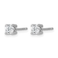 14K White Gold 0.50 Carat Certified Lab Grown Diamond VS+ F+ Round Complete Four Prong Heavyweight Stud Earrings view 2