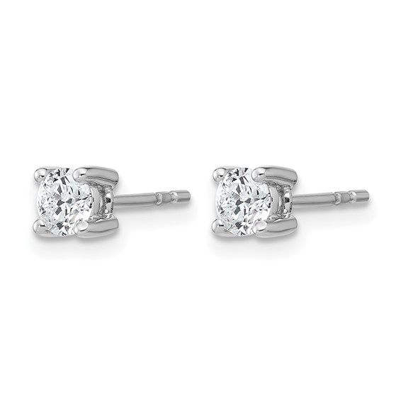 10k White Gold Round 4-Prong .50ct. Diamond Stud Earrings