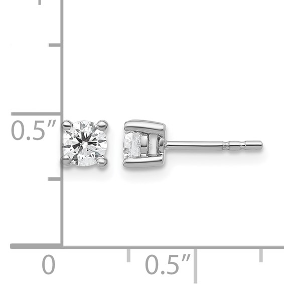 10k White Gold Round 4-Prong .50ct. Diamond Stud Earrings