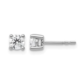 10k White Gold Round 4-Prong .50ct. Diamond Stud Earrings