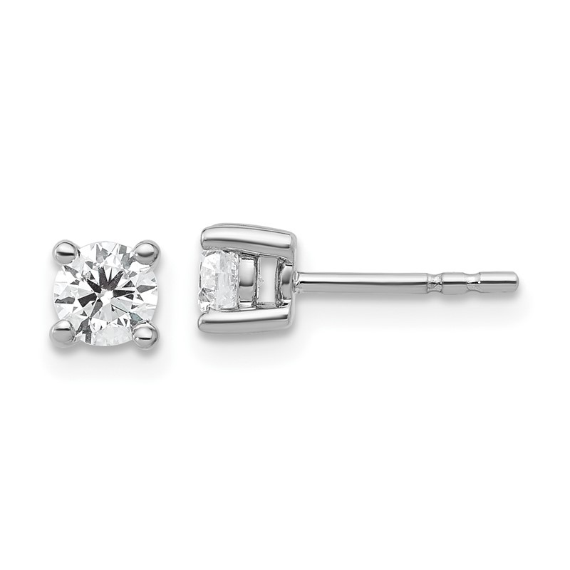 14k White Gold 1/2 ctw Lab Grown Diamond VS/SI+ G+ Round 4 Prong Heavy Wt. Stud Earrings