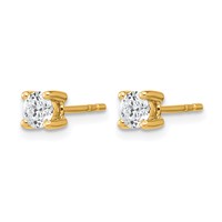 14K Yellow Gold 0.50 Carat Certified Lab Grown Diamond VS+ F+ Round Complete Four Prong Heavyweight Stud Earrings view 2