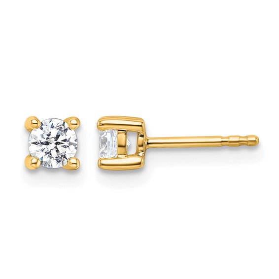 10k Round 4-Prong .50ct. Diamond Stud Earrings