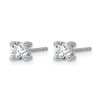 14K White Gold 0.62 Carat Lab Grown Diamond VS SI+ G+ Round Complete Four Prong Heavyweight Stud Earrings view 2
