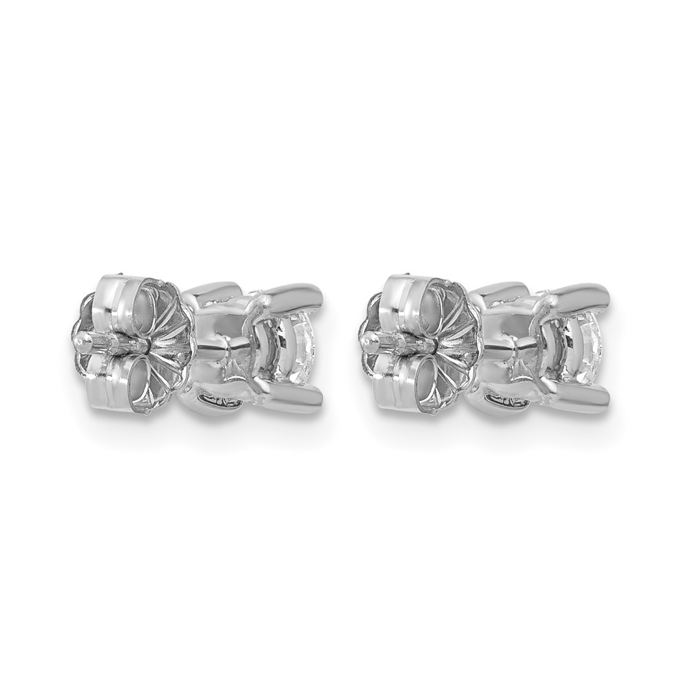 14k White Gold 5/8 carat Lab Grown Diamond VS+ F+ Round Complete Four Prong Heavyweight Stud Earrings (EM1006-066-WLD)