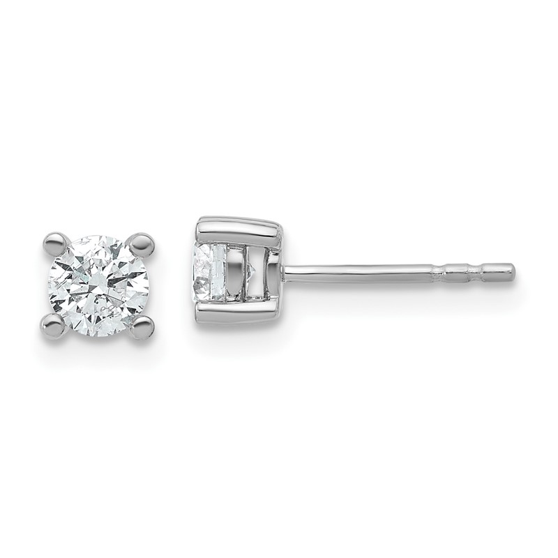 14k White Gold 2/3 ctw Certified Lab Grown Diamond VS+ F+ Round 4 Prong Heavy Wt. Stud Earrings
