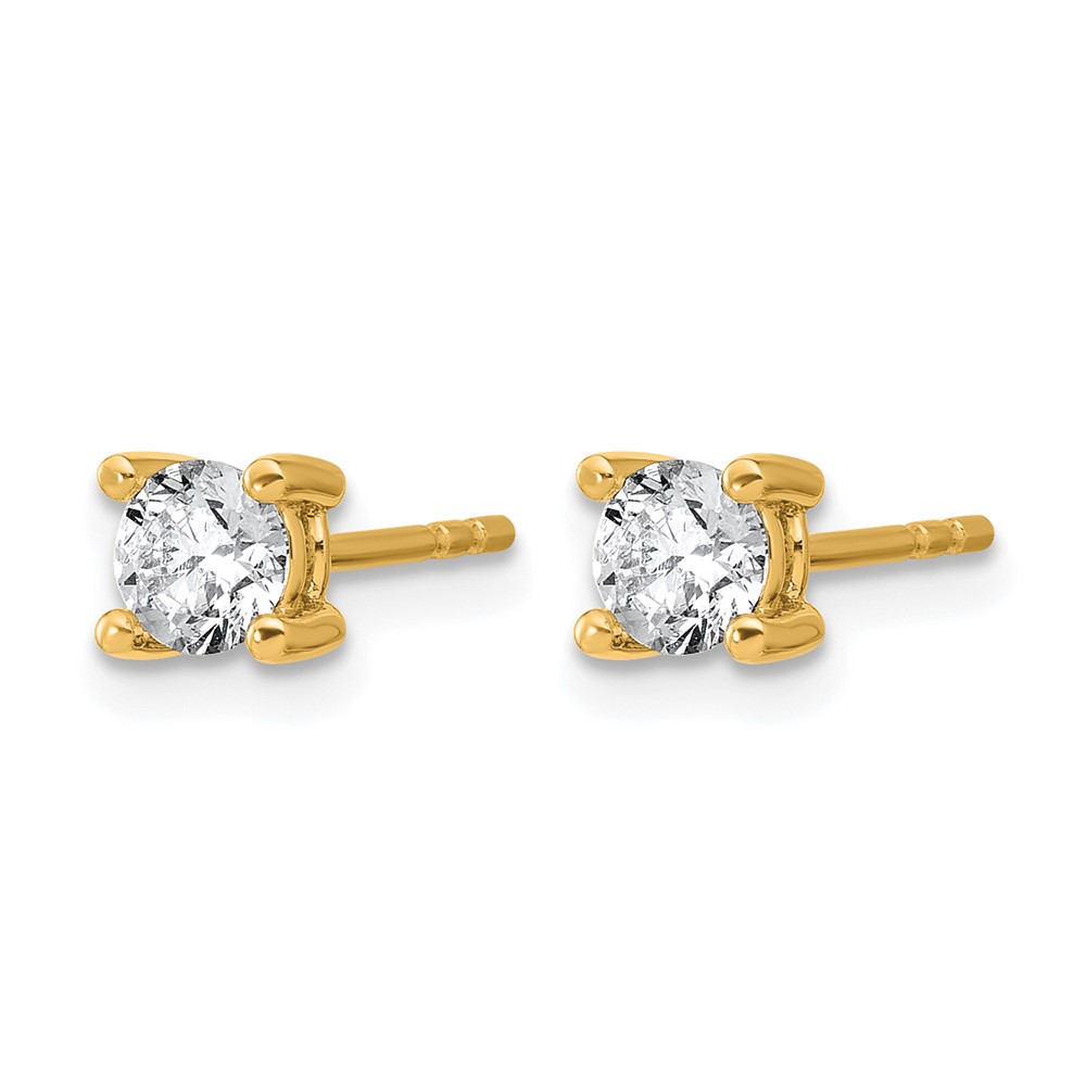 14k 5/8 carat Lab Grown Diamond VS+ F+ Round Complete Four Prong Heavyweight Stud Earrings (EM1006-066-LD)