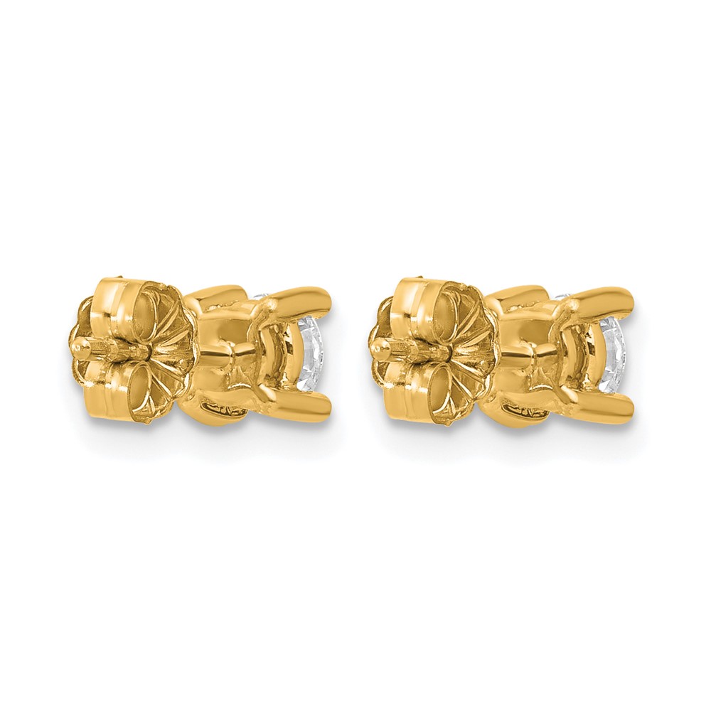 14k 5/8 carat Lab Grown Diamond VS+ F+ Round Complete Four Prong Heavyweight Stud Earrings (EM1006-066-LD)