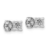 18K White Gold 0.75 Carat Lab Grown Diamond VS+ F+ Round Complete Four Prong Stud Earrings view 3