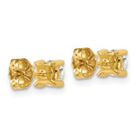 18K Yellow Gold 0.75 Carat Certified Lab Grown Diamond VS+ F+ Round Complete Four Prong Stud Earrings view 3