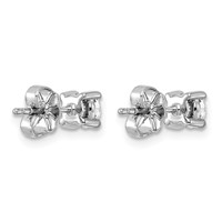 Platinum 0.75 Carat Lab Grown Diamond VS+ F+ Round Complete Four Prong Stud Earrings view 3