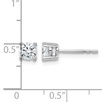 Platinum 0.75 Carat Lab Grown Diamond VS+ F+ Round Complete Four Prong Stud Earrings view 5