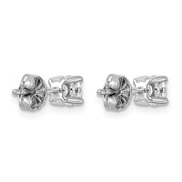 Sterling Silver Rhodium-plated 0.75 Carat Lab Grown Diamond VS SI+ G+ Round Complete Four Prong Stud Earrings view 3