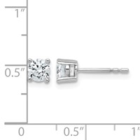 14K White Gold 0.75 Carat Lab Grown Diamond VS SI+ G+ Round Complete Four Prong Heavyweight Stud Earrings view 4