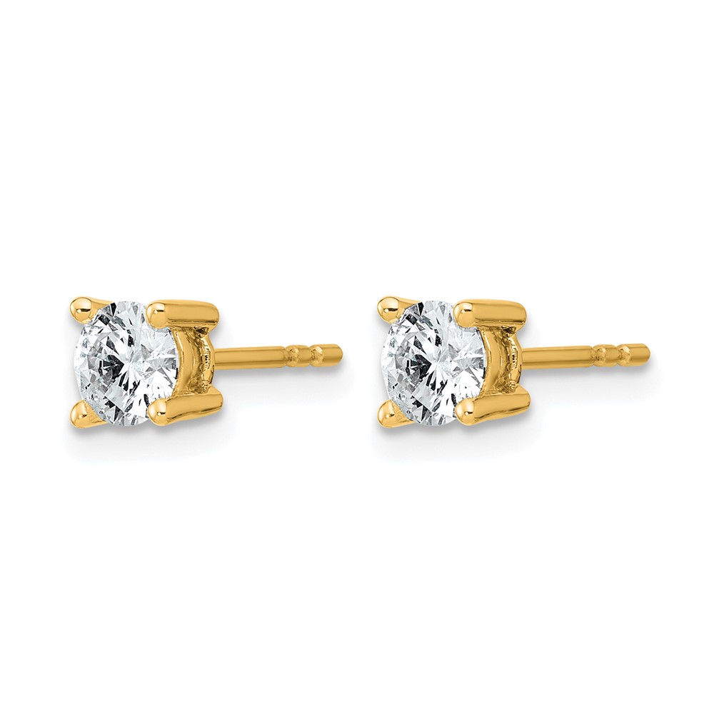 14k 3/4 carat Lab Grown Diamond VS/SI+ G+ Round Complete Four Prong Heavyweight Stud Earrings (EM1006-075-LG)