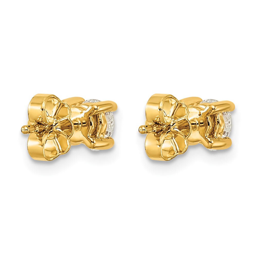 14k 3/4 carat Lab Grown Diamond VS/SI+ G+ Round Complete Four Prong Heavyweight Stud Earrings (EM1006-075-LG)