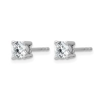 14K White Gold 0.88 Carat Lab Grown Diamond VS SI+ G+ Round Complete Four Prong Heavyweight Stud Earrings view 2