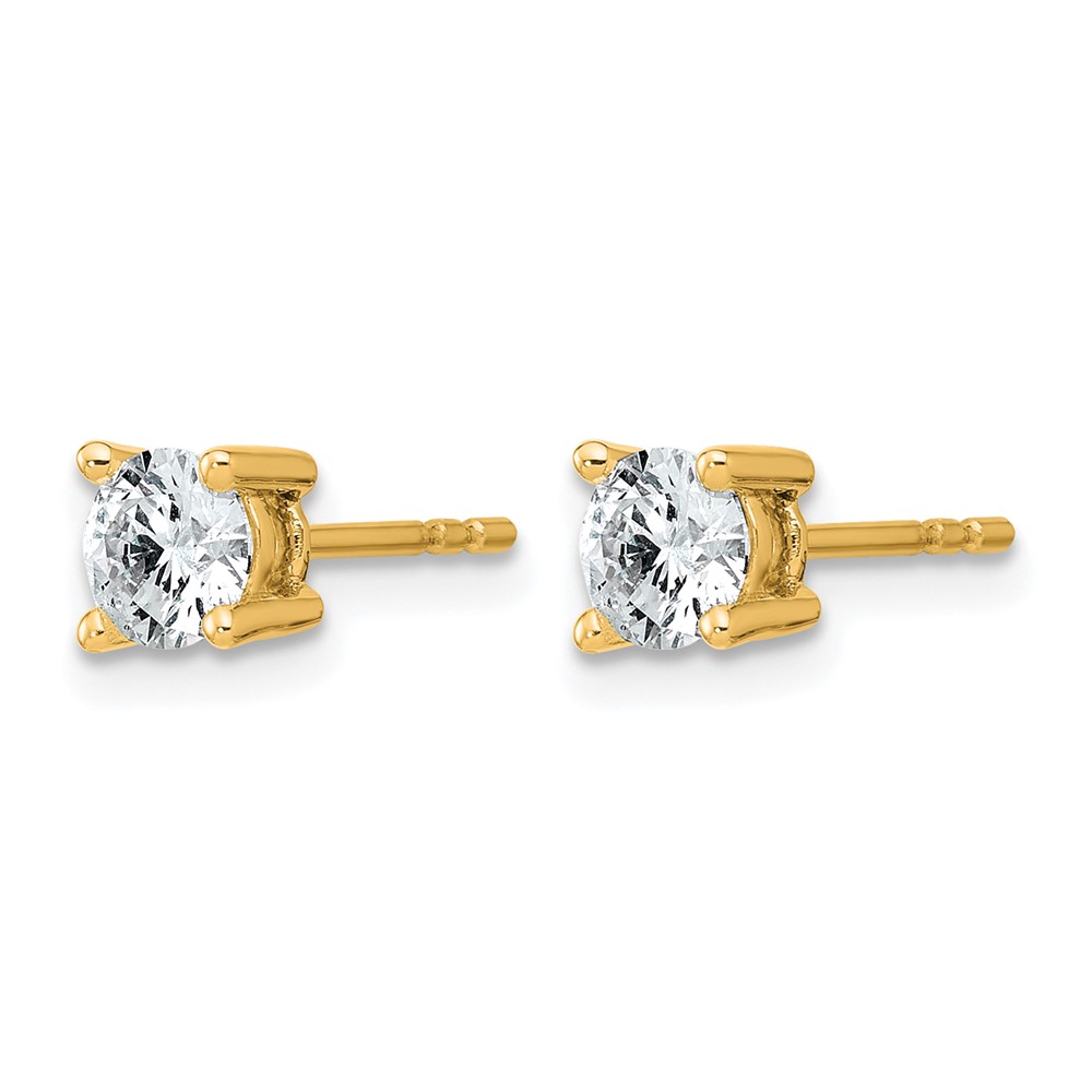 14k 7/8 carat Lab Grown Diamond VS+ F+ Round Complete Four Prong Heavyweight Stud Earrings (EM1006-087-LD)