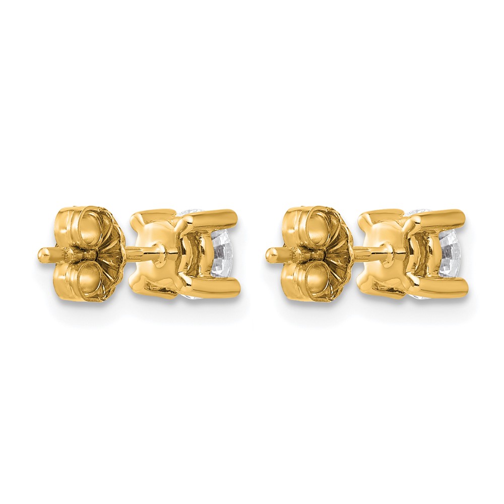 14k 7/8 carat Lab Grown Diamond VS+ F+ Round Complete Four Prong Heavyweight Stud Earrings (EM1006-087-LD)