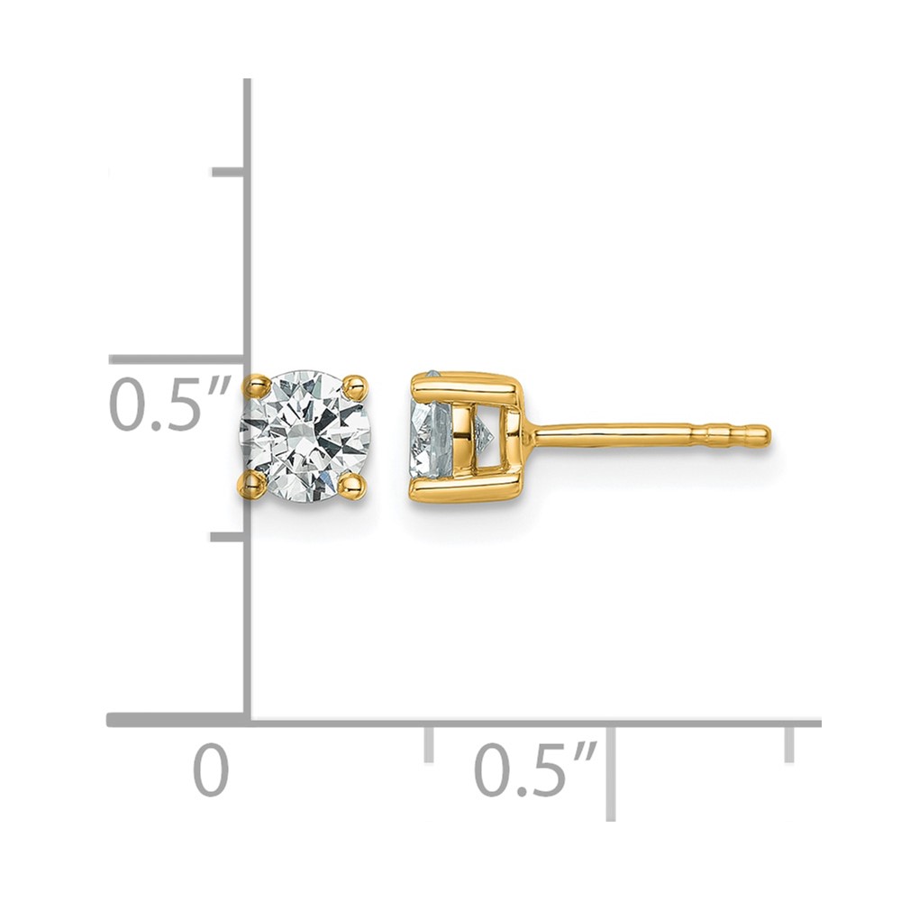 14k 7/8 carat Lab Grown Diamond VS+ F+ Round Complete Four Prong Heavyweight Stud Earrings (EM1006-087-LD)
