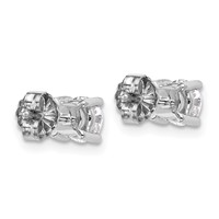 10K White Gold 1 Carat Certified Lab Grown Diamond VS+ F+ Round Complete Four Prong Stud Earrings view 3