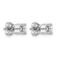 Platinum 1 Carat Certified Lab Grown Diamond VS+ F+ Round Complete Four Prong Stud Earrings view 3