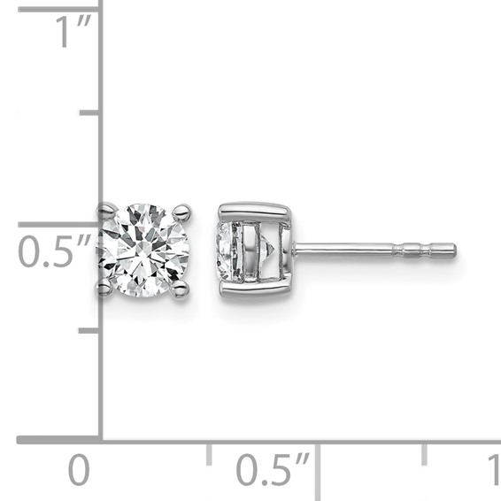 10k White Gold Round 4-Prong 1.00ct. Diamond Stud Earrings