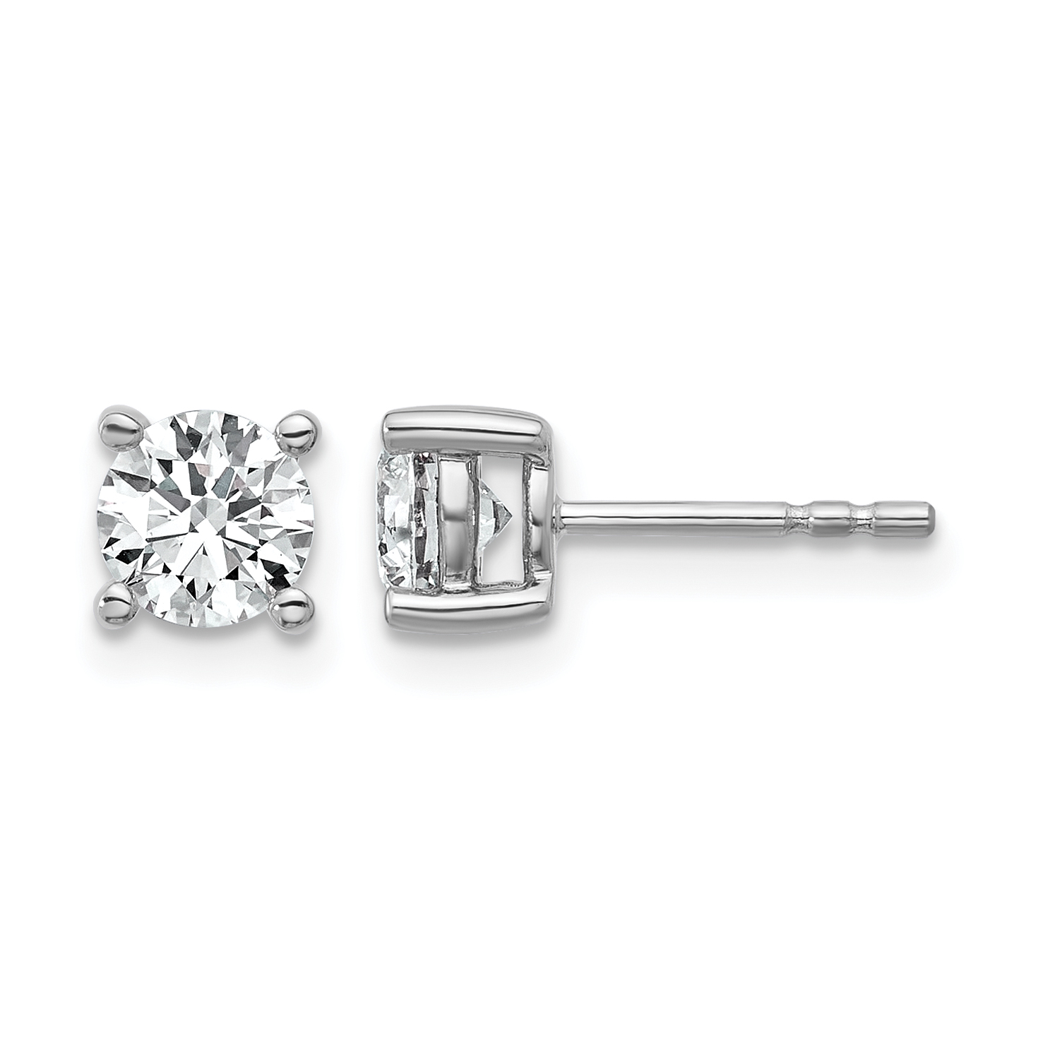 10k White Gold Round 4-Prong 1.00ct. Diamond Stud Earrings (EM1006-100-1WA)